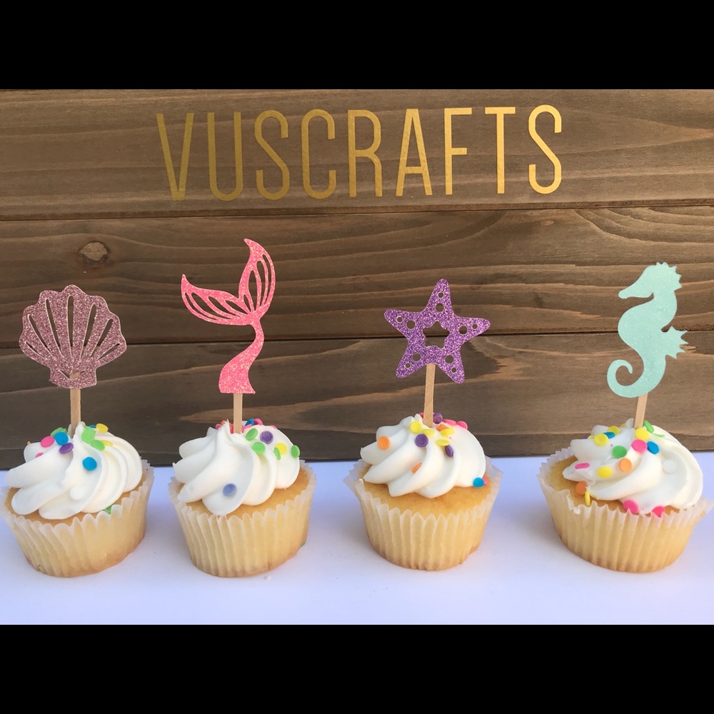 12 under the sea cupcake toppers